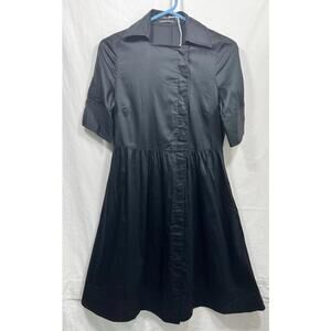 Club Monaco Womens Shirt Dress Size 0 Black Button Down  Above Knee NWOT